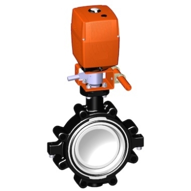 24V 美標(ANSI) 帶手動手柄，+GF+電動蝶閥 蝶閥 進口蝶閥